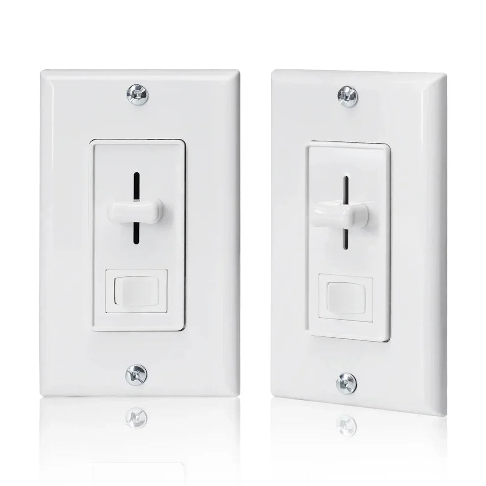 ELV Slide Dimmer Light Switch Pack Wall Plate Included UL Listed - Lumens Depot