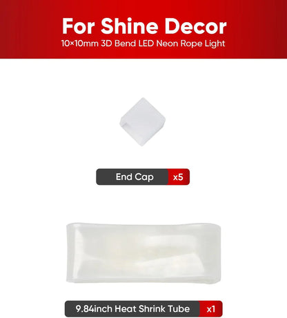 Waterproof End Cap Kit for 3D Bend LED Neon Rope Lights – 10x10mm Compatible - Lumens Depot