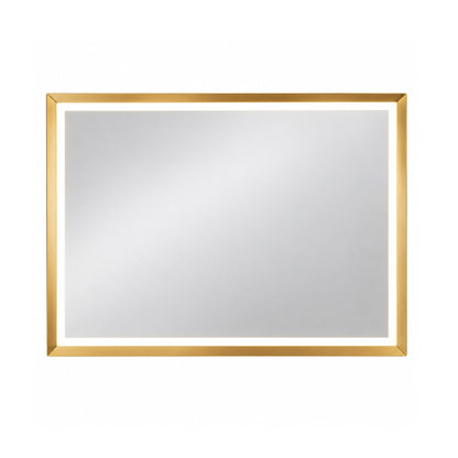 Gold Frontlit Metal Frame Mirror with LED Lighting & Modern Design