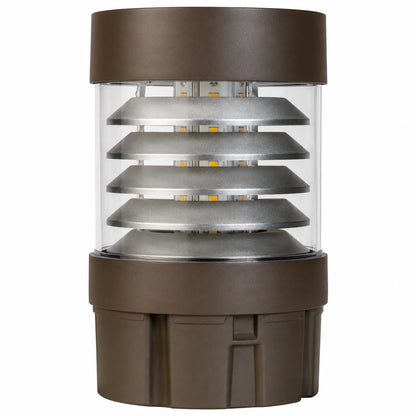 LED Bollard Light, Selectable 24W/19W/14W and CCT, 3,360 Lumens, 120-277 VAC, Round Pole Included - Lumens Depot