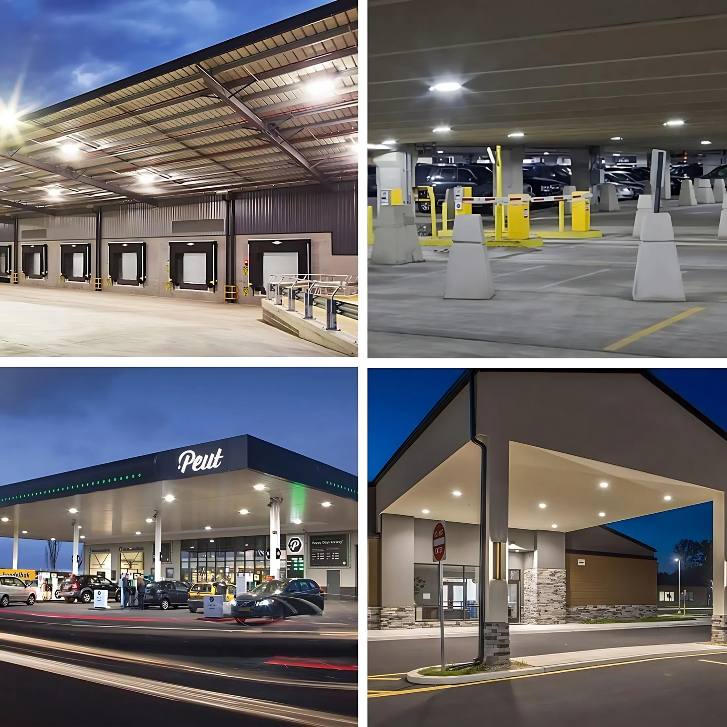 LED Canopy Light - Built-in Motion Sensor, Selectable 75W/50W/30W and CCT, 9,800 Lumens, 100-277 VAC, PC Lens