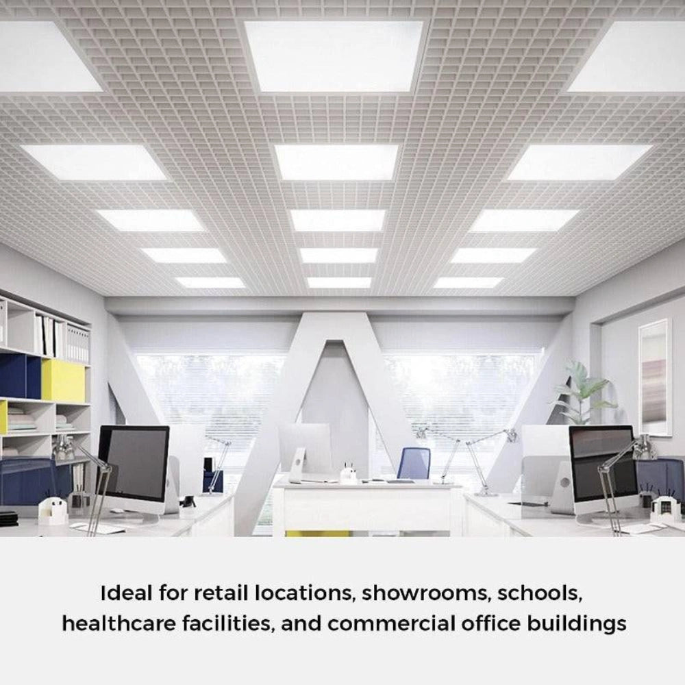 LED Ceiling Panel Light, 2x2, 40W/35W/30W/25W/20W, Selectable Watts and CCT, 3000K-6500K, 5000 Lumens - Lumens Depot