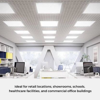 LED Ceiling Panel Light, 2x2, 40W/35W/30W/25W/20W, Selectable Watts and CCT, 3000K-6500K, 5000 Lumens - Lumens Depot
