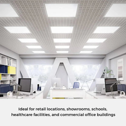 LED Ceiling Panel Lights, 20W/25W/30W/35W/40W, 2x2, Selectable Watts And CCT 3000K-5000K- 5200 Lumens