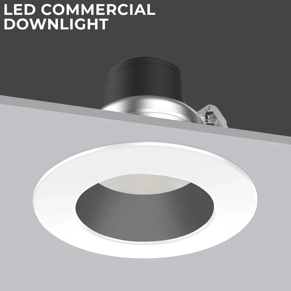 LED Commercial DownLight, 6 Inch, Selectable 27W/19W/13W and CCT 2700K-5000K, 3,000 Lumens, 120-347 VAC