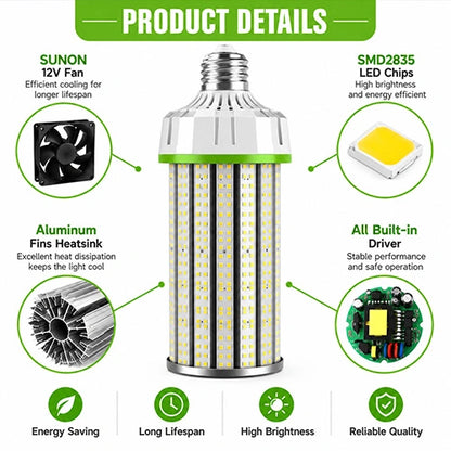 LED Corn Bulb, 250W, 37,500Lumens, 5700K, E39 Base, 277-480 VAC - Lumens Depot