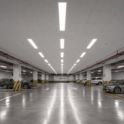 LED Linear High Bay Light - Built-In Sensor Base, 4ft, 300W/260W/230W, CCT 4000K/5000K, 45,000 Lumens, 120-277 VAC - Lumens Depot