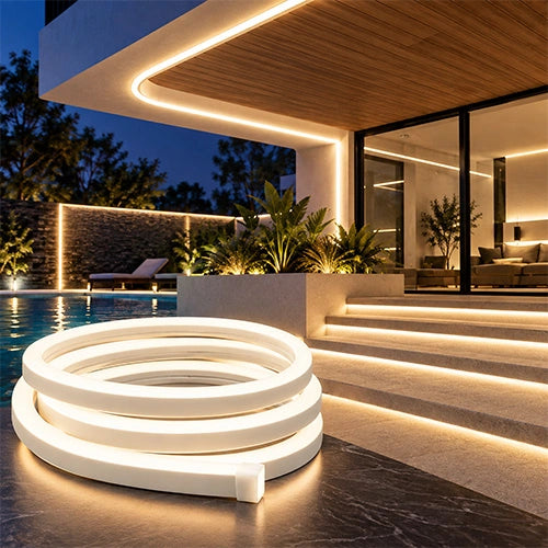 LED Neon Rope Light – 50FT - 144W - 24V DC - Ultra-Bright White - UL Listed - Flexible & Cuttable