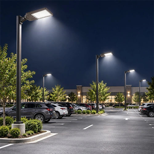 LED Parking Lot Light with Built-in Photocell, 150W, 5000K, 21,000 Lumens, 100-277 VAC - Lumens Depot