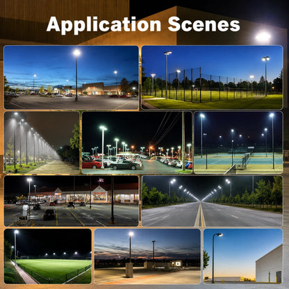 LED Parking Lot Light, 320W, 5000K, 48,000 Lumens, 100-277 VAC, built-in Photocell, Slip-fitter Mount