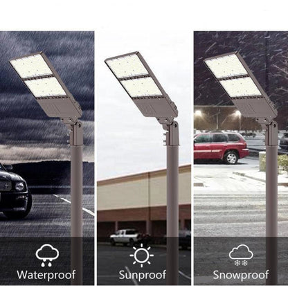 LED Parking Lot Light, 400W, 5000K, 56,879 Lumens, 277-480 VAC, Built-in Photocell, Slip Fitter Mount