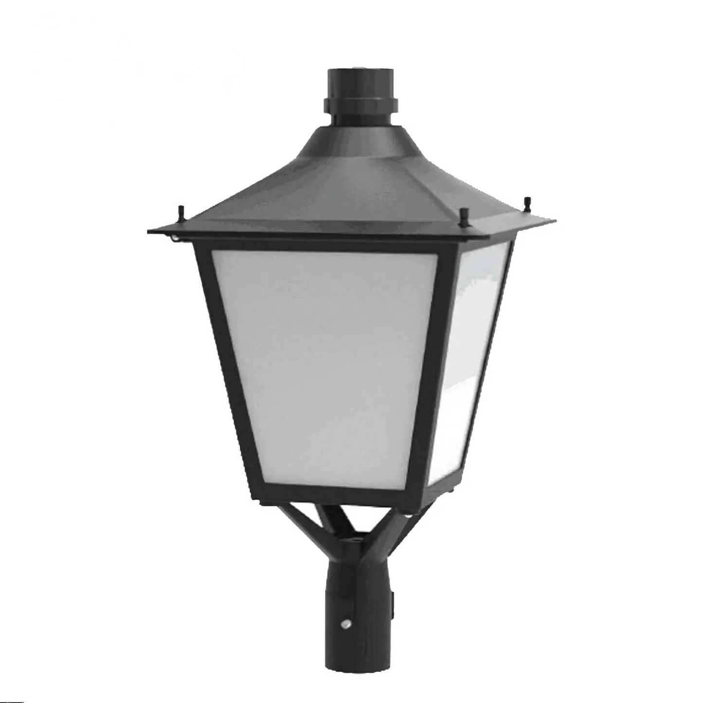 LED Post Top Light, Selectable 100W/60W/30W and CCT 3000K/4000K/5000K, 100-277 VAC, 11,000 Lumens, Frosted Lens
