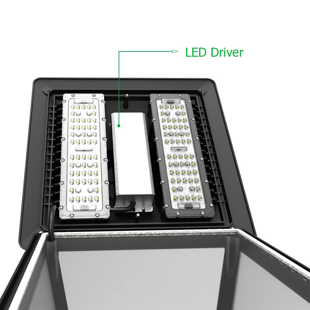 LED Post Top Light, Selectable 100W/60W/30W and CCT 3000K/4000K/5000K, 100-277 VAC, 11,000 Lumens, Frosted Lens