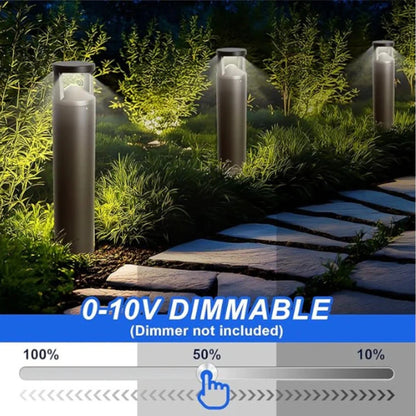 LED Rounded Bollard Light, 24W, CCT Tunable 3000K/4000K/5000K, 2,760 Lumens, 120-277 VAC