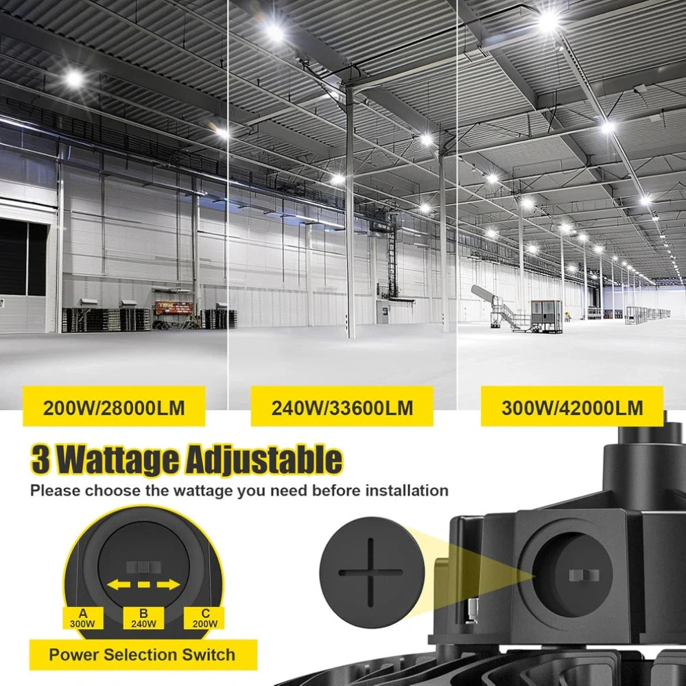 LED UFO High Bay Light, 240W, CCT 5000K, 36,000 Lumens, 100-277 VAC