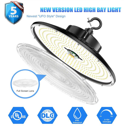 LED UFO High Bay Light, 240W, CCT 5000K, 36,000 Lumens, 100-277 VAC