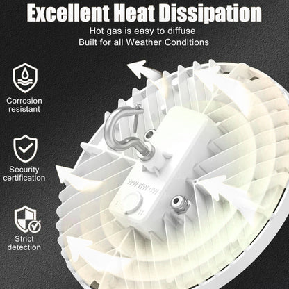 LED UFO High Bay Light, Selectable 150W/120W/90W and CCT 3000K/4000K/5000K, 21,000 Lumens, 100-277 VAC