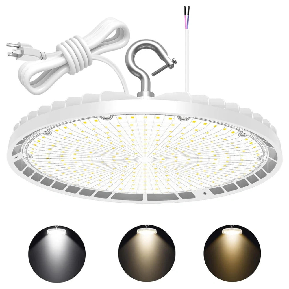 LED UFO High Bay Light, Selectable 150W/120W/90W and CCT 3000K/4000K/5000K, 21,000 Lumens, 100-277 VAC