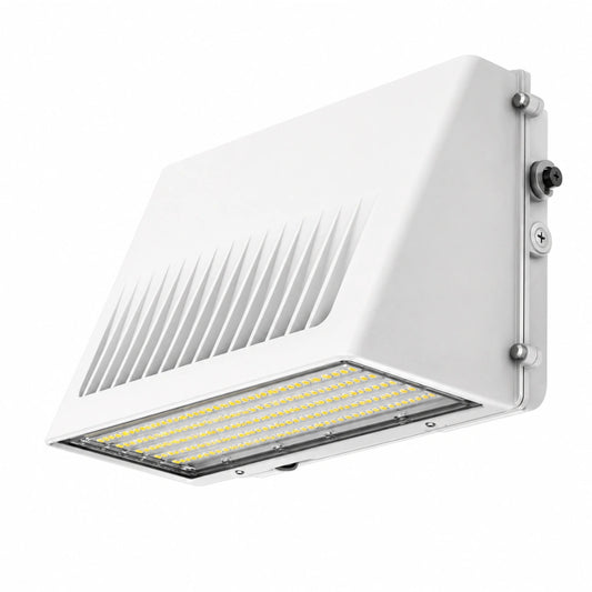 LED Wall Pack Light Built-in Photocell- Selectable 45W/63W/90W, CCT 3000K-5000K, 13,950 Lumens, 120-277 VAC