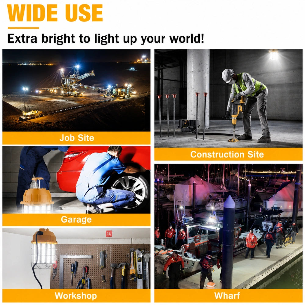 LED Work Light, 150W, 5000K, 22,500 Lumens, 100-277 VAC