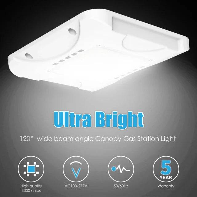 90W/120W/150W Dimmable LED Canopy Light with CCT Selectable 4500K/5000K/5700K - IP65 Rated - Lumens Depot