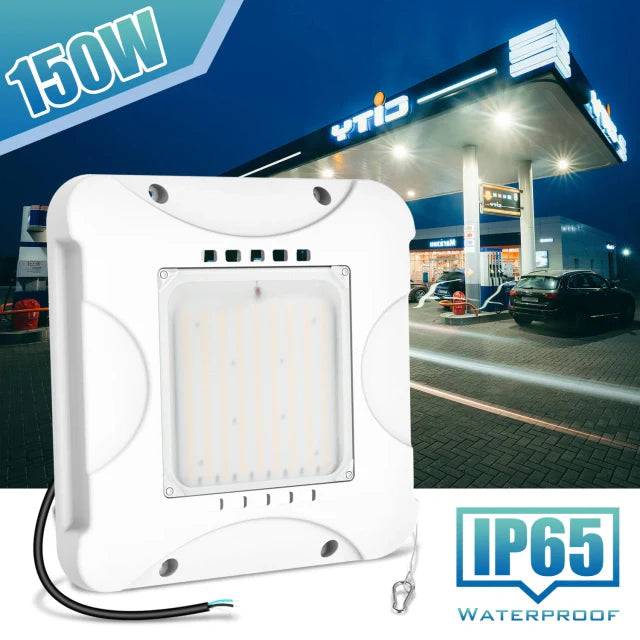 90W/120W/150W Dimmable LED Canopy Light with CCT Selectable 4500K/5000K/5700K - IP65 Rated - Lumens Depot
