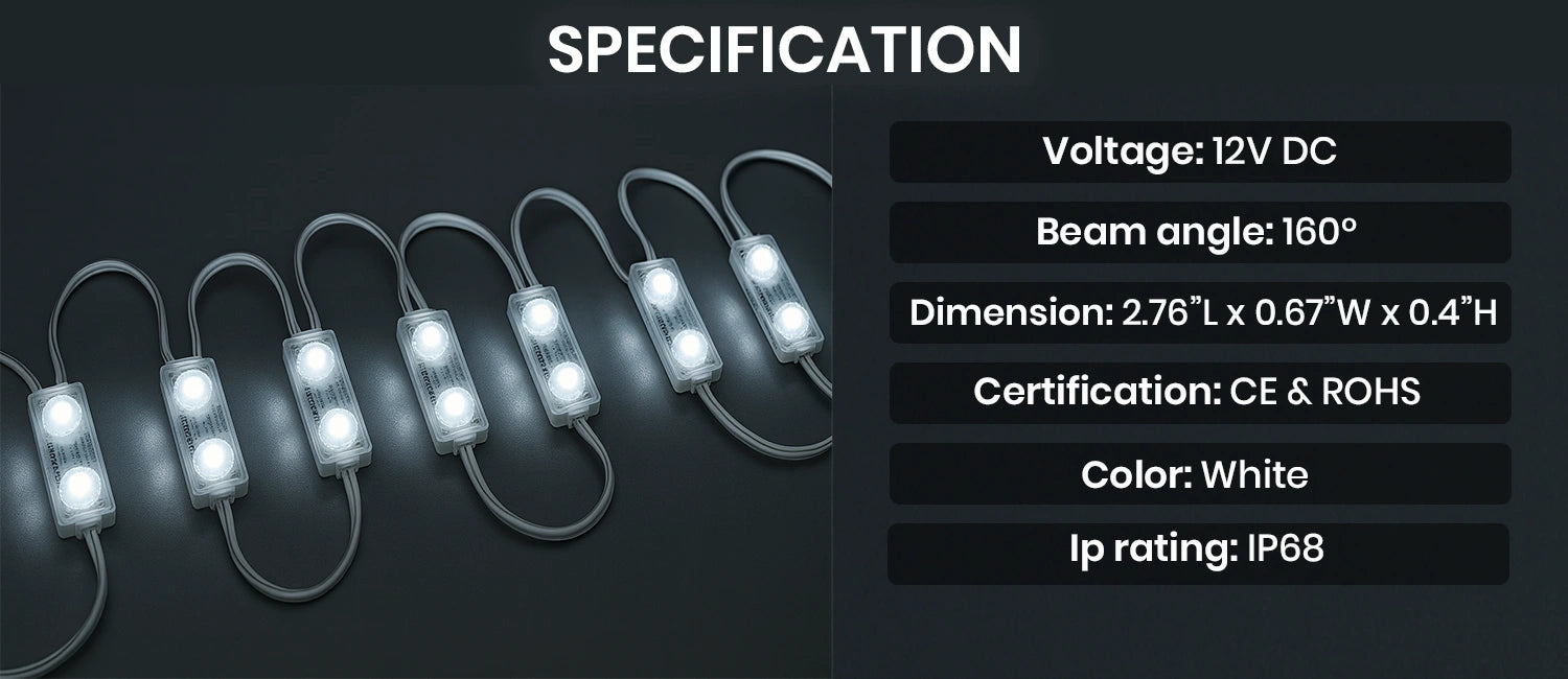 Ve51114 Led Module LED Signage Modules, 1.1W, 6500K, 12V DC, 110 Lumens