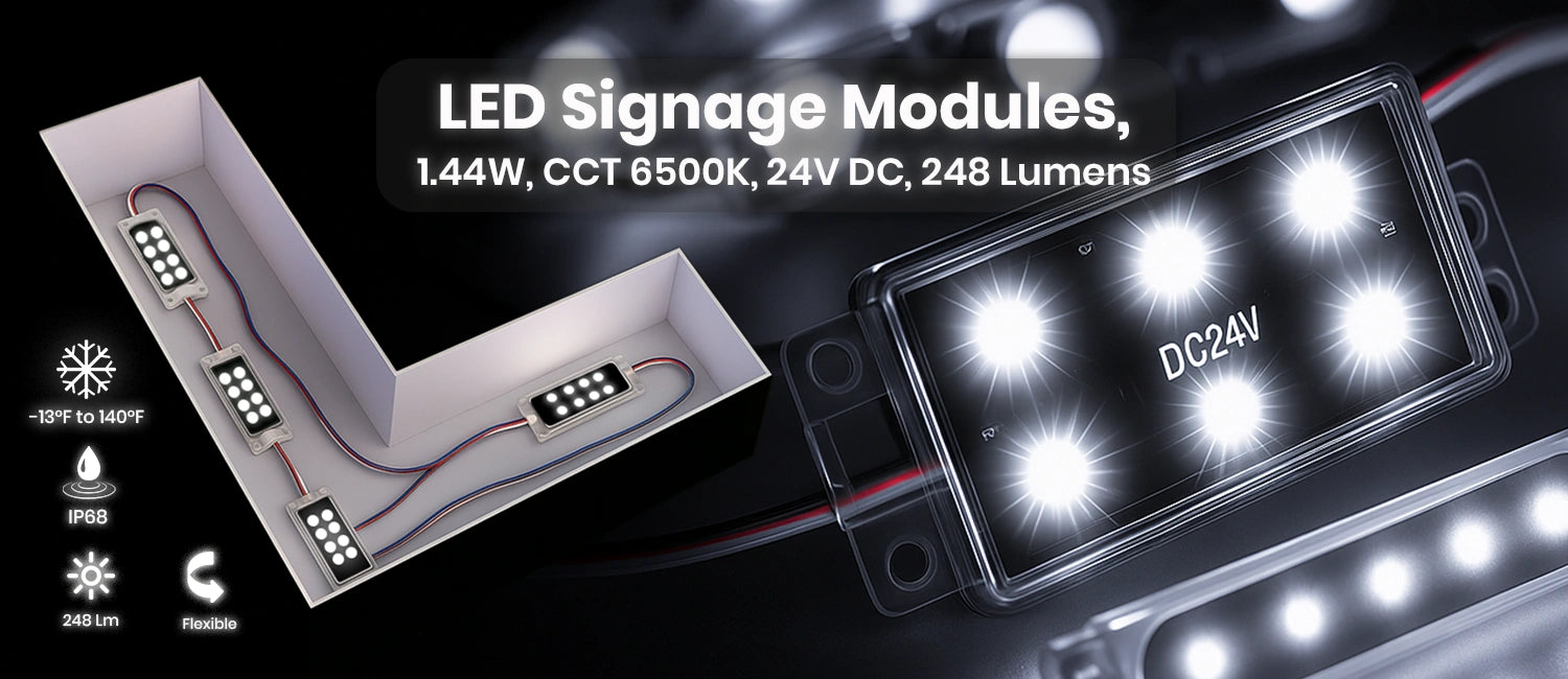 Signage Led Modules Array LED Signage Modules, 1.44W, CCT 6500K, 24V DC, 248 Lumens