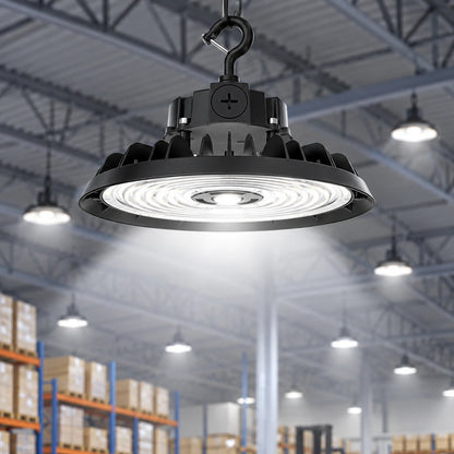 LED UFO High Bay Light - Built-in Sensor Base, Selectable Watt 240W/200W/180W and CCT 4000K/5000K, 36,240 Lumens, 120-277 VAC