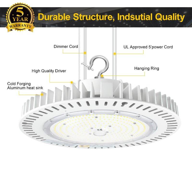 LED UFO High Bay Light, 200W, CCT 5000K, 28000 Lumens, 100-277 VAC - Lumens Depot