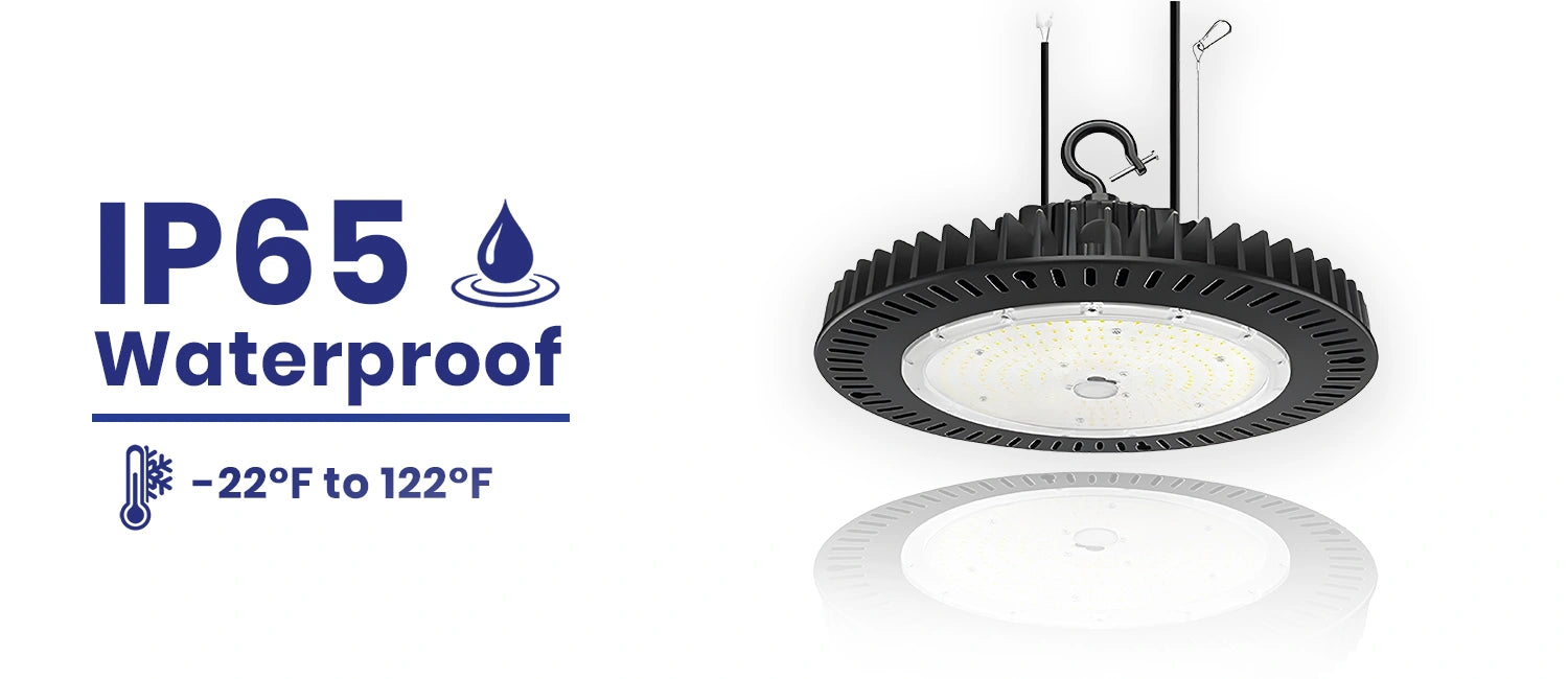 Campana LED Industrial UFO 200W CCT Seleccionable 4000K/5000K/6000K - IP65, 20000 Lúmenes, Para Almacenes