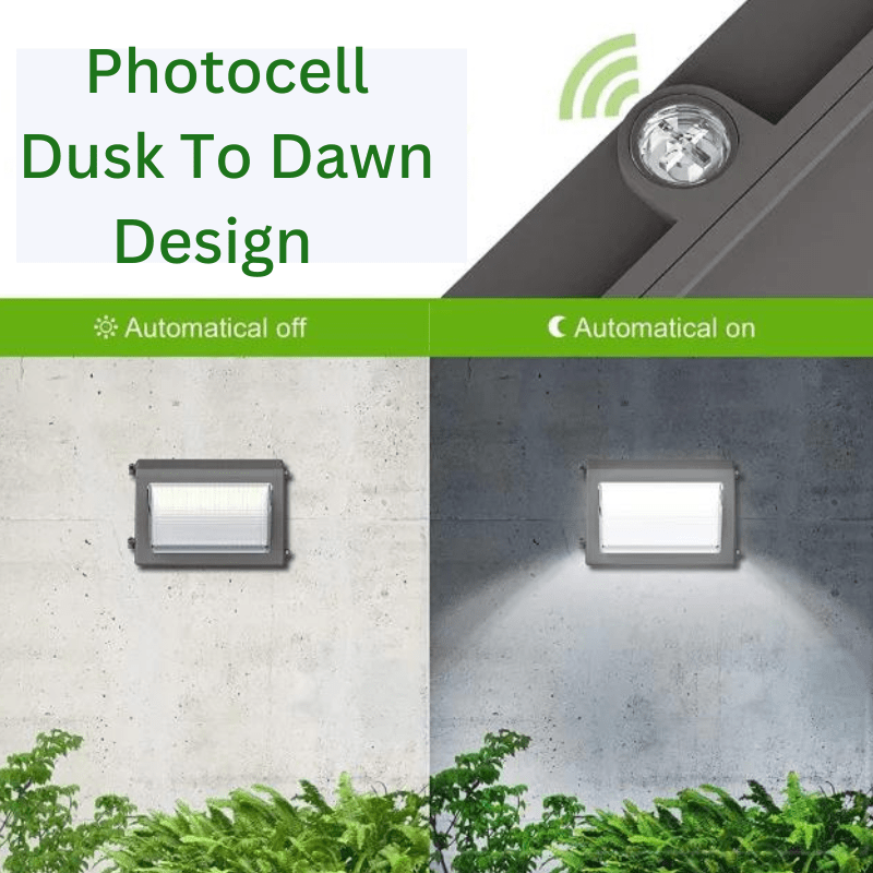 100W LED Wall Pack Light with Built-in Photocell Sensor, Adjustable Wattage (100W/80W/60W) & CCT (3000K/4000K/5000K), 130lm/W – UL & DLC Listed - Lumens Depot