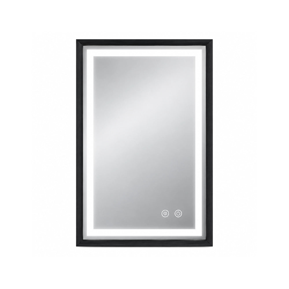 Modern Black Side Frontlit LED Metal Frame Wall Mirror