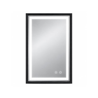 Modern Black Side Frontlit LED Metal Frame Wall Mirror