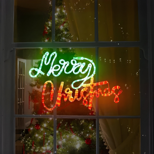 Motif Sign Red and Green Merry Christmas Sign Plug in Motif Christmas Light
