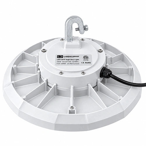 NSF LED UFO High Bay Light, 150W, CCT 5000K, 21,900 Lumens, 120-277 VAC, PC Lens