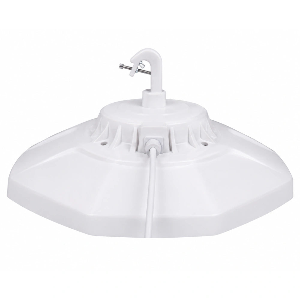 NSF LED UFO High Bay Light with Sensor Base, 200W, CCT 5000K, 29,200 Lumens, 120-277 VAC, PC Lens