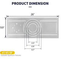New Construction Mounting Plate for 4”/6”/8” Canless Downlights, Slim Downlight Rough-In Plate with Notches, Durable Metal Light Mounting Plate