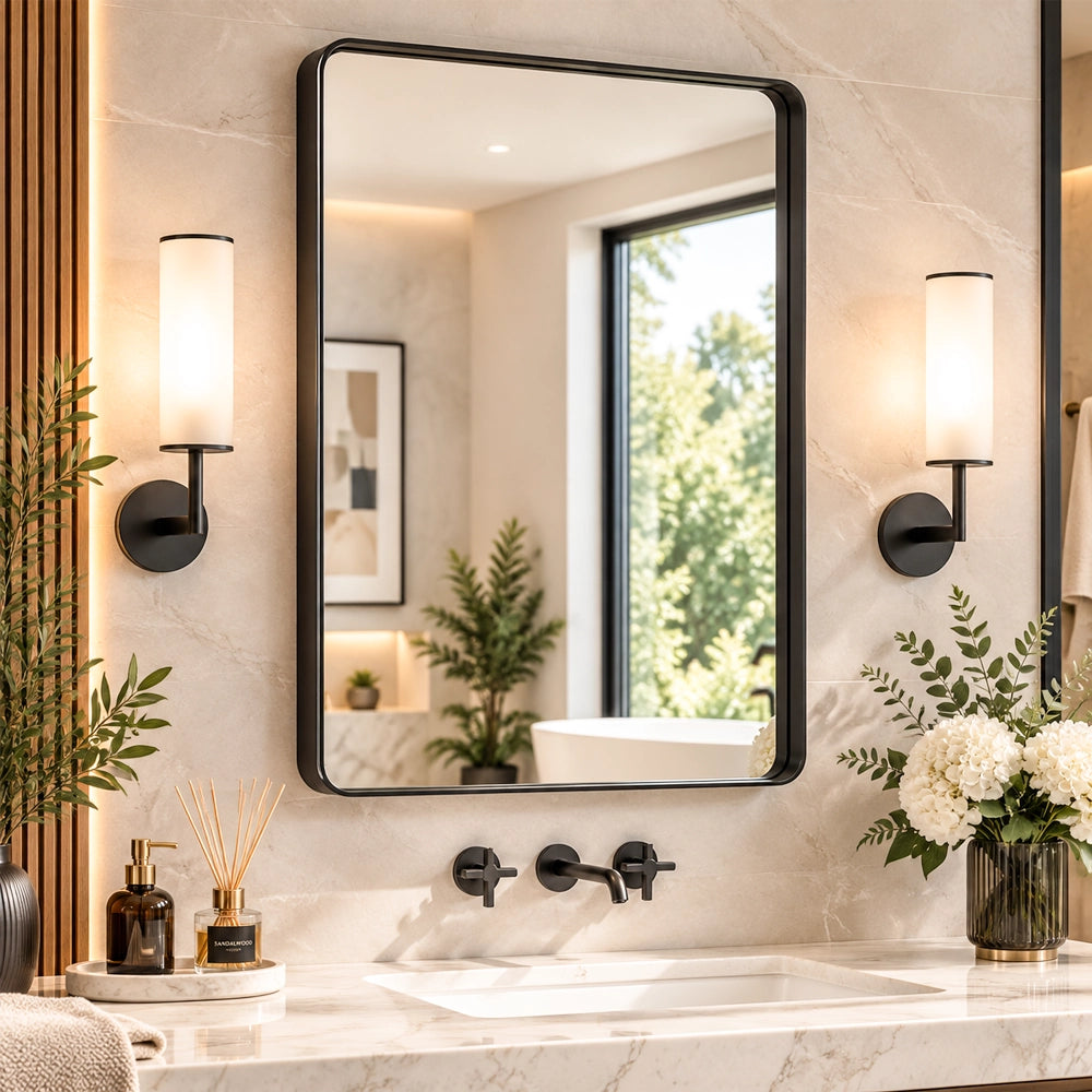 Nickel Hard Corner Metal Frame Mirror With Thin Frame