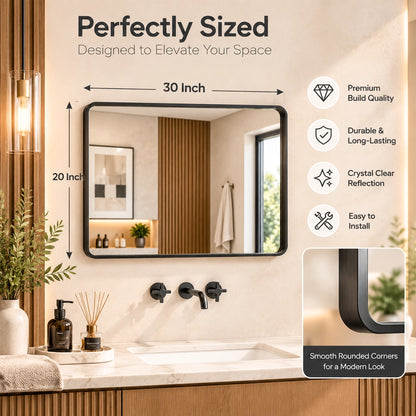 Nickel Hard Corner Metal Frame Mirror With Thin Frame