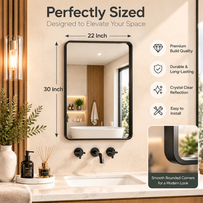 Nickel Hard Corner Metal Frame Mirror With Thin Frame