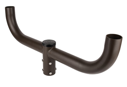Short 180 Degree Double Bullhorn with 2-3/8" High Vertical Tenons, Fit for 2.36'' round pole, Dark Bronze Color