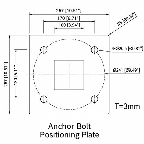 Position Plate for Square Light Poles - Simple & Accurate Alignment