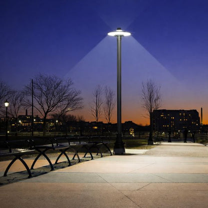 150W LED Post Top Light, 5000K, 100-277 VAC, 21000 Lumens, Built-in Photocell - Lumens Depot