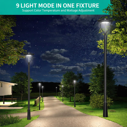 LED Post Top Light, 150W/120W/100W and CCT, 100-277 VAC, 21000 Lumens - Lumens Depot