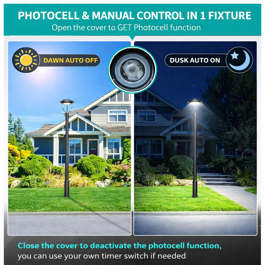 LED Post Top Light, 150W/120W/100W and CCT, 100-277 VAC, 21000 Lumens - Lumens Depot