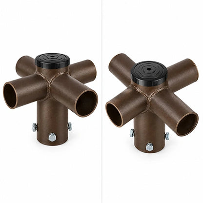 Quad 90 Degree Horizontal Tenon Adapter with 2 3/8'' Horizontal Tenon, Fit for 2.36'' round pole, Dark Brone Color - Lumens Depot
