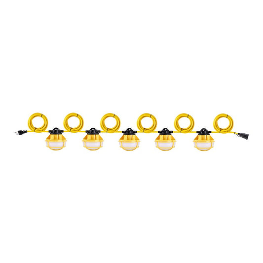 String Work Light - Round Design, 65W, 5000K, 8,000 lumens, 120 VAC, Max. Linkable qty. 6pcs