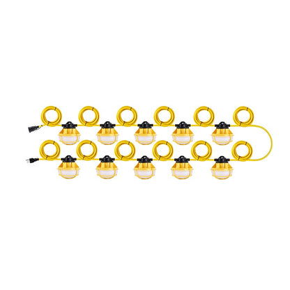String Work Light - Round Design, 65W, 5000K, 8,000 lumens, 120 VAC, Max. Linkable qty. 6pcs