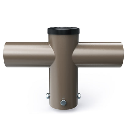 Double 180 Degree Horizontal Tenon Adapter with 2 3/8'' Horizontal Tenon, Fit for 60mm round pole, Dark Brone Color